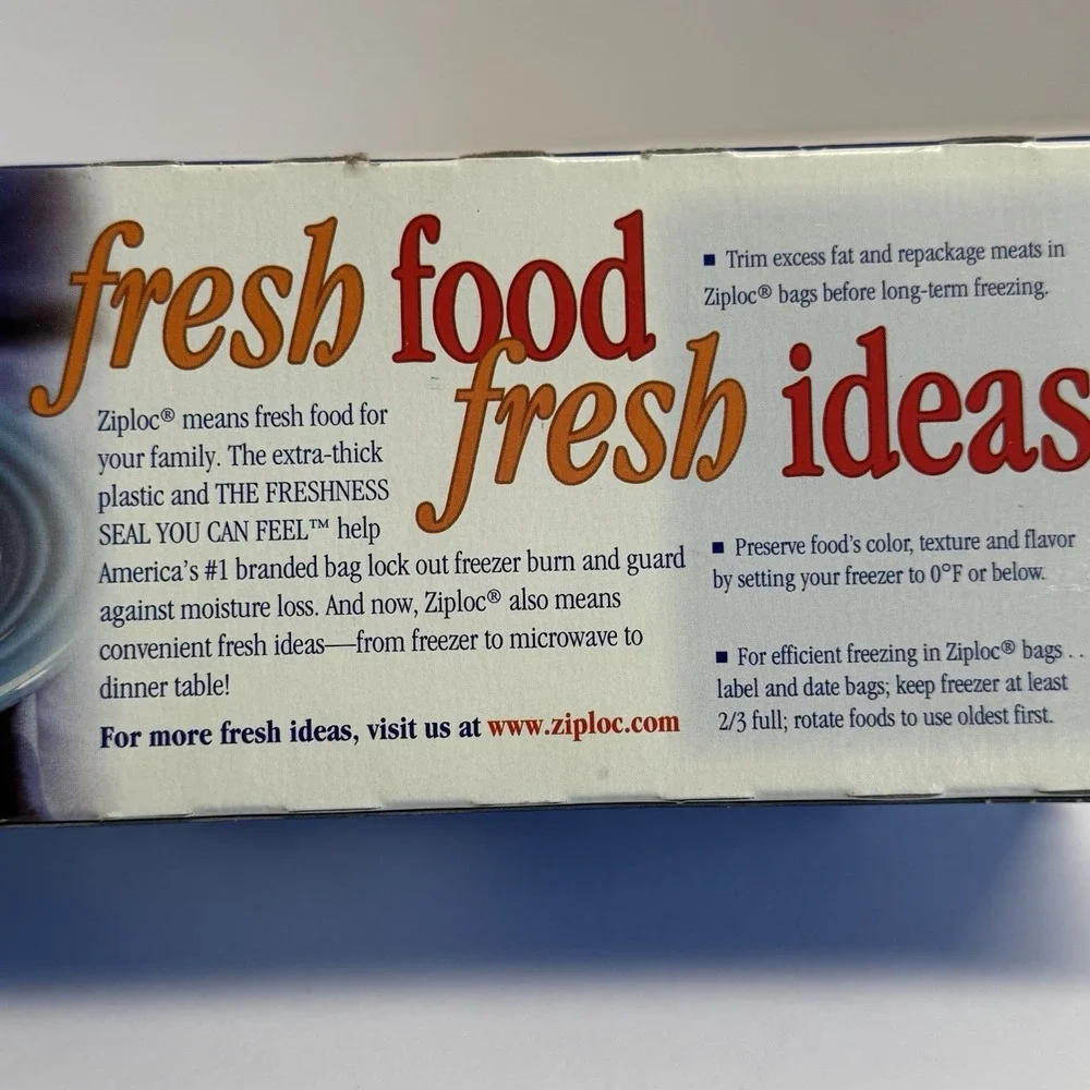Vintage Ziploc‎ 1 Gallon Freezer Bags Box of 24 New NOS Movie Prop Zip Baggies